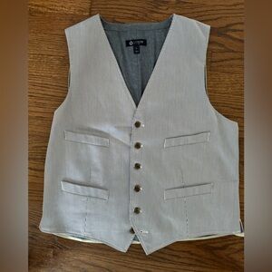 J. Crew Large Blue and White Pin Stripe Suit Vest